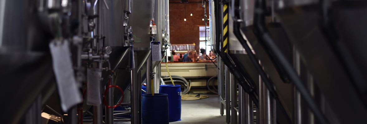 brewery with epoxy coated concrete floors
