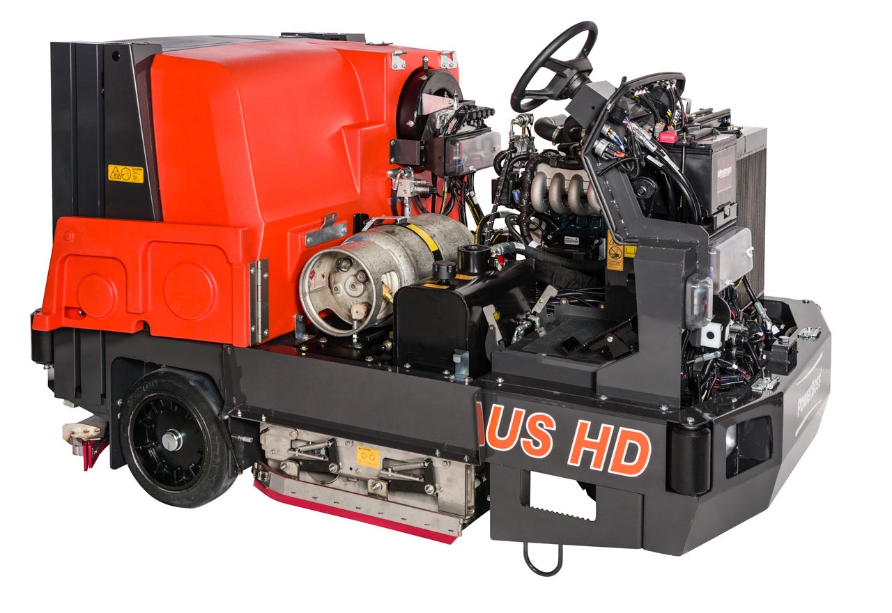 PowerBoss Nautilus HD showing engine and parts.