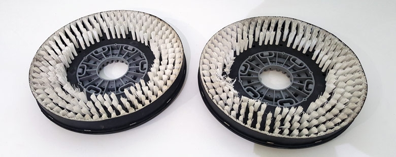 Two Disk Scrub Brushes for a floor scrubber