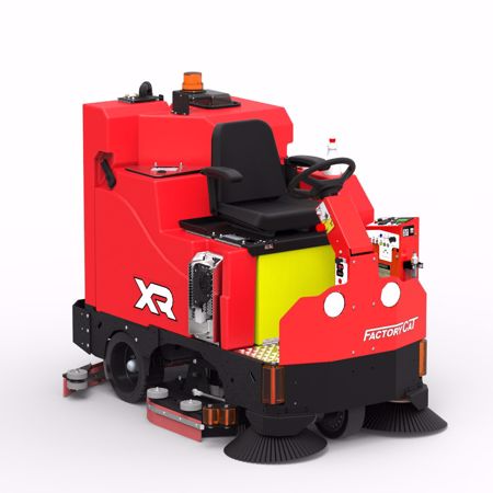 FactoryCat XR ride on floor scrubber sweeper
