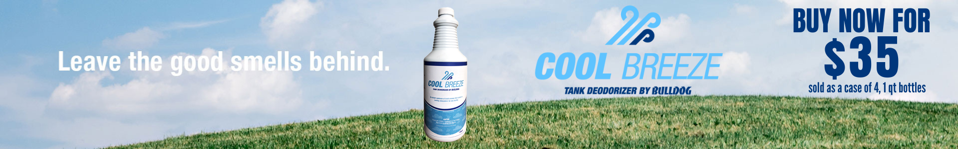 Leave the good smells behind with Cool Breeze Tank Deodorizer